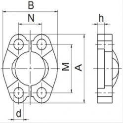 Комплект скоб AFS304B 1.1/4 (2 шт.)