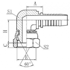 Фитинг DN 06 BSP (Г) 1/4 (90) compact