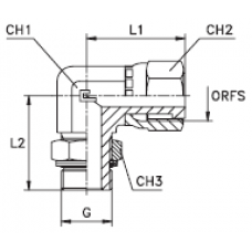 Штуцер ORFS90 11/16 - BSP 1/4 (обжатая гайка)