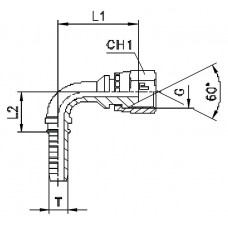 Фитинг DN 10 BSP (Г) 1/2 (90)