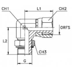 Штуцер ORFS90 1.11/16 - BSP 1.1/4 (обжатая гайка)