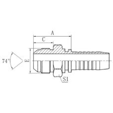 Фитинг DN 06 JIC (Ш) 1/2