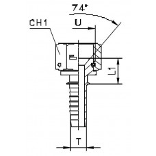 Фитинг DN 06 JIC (Г) 9/16 (штифтованная гайка)