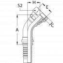Фитинг DN 12 DK (Г) 22x1.5 (45) накидная гайка Фитинг DN 12 DK (Г) 22x1.5 (45) накидная гайка